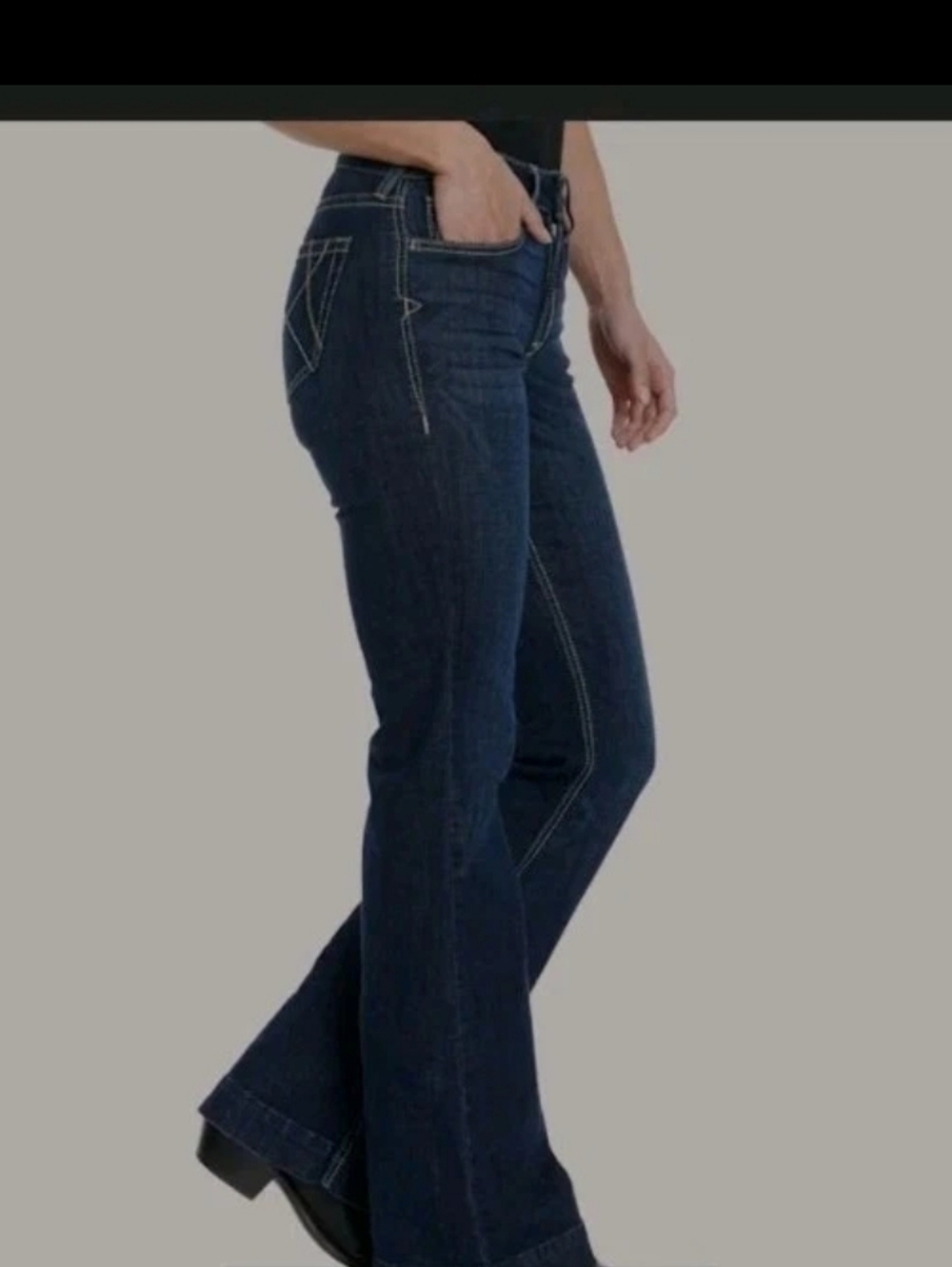 Ariat Womens Hi Rise Rascal Slim Trouser Bootcut Denim Jeans Sz. 34R